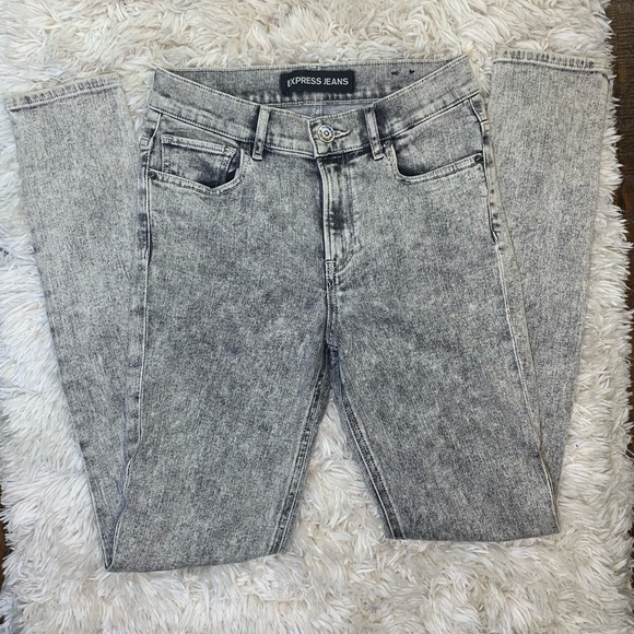 Express Denim - Express grey high waist acid wash jeans